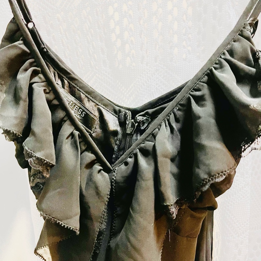 Chiffon black GUESS ruffled dress
